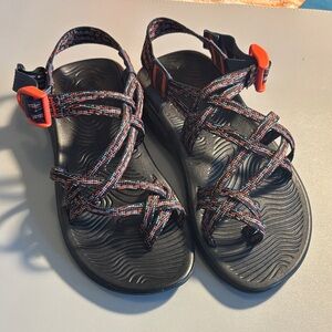 Chaco Strappy Sandals - Black and Red EUC